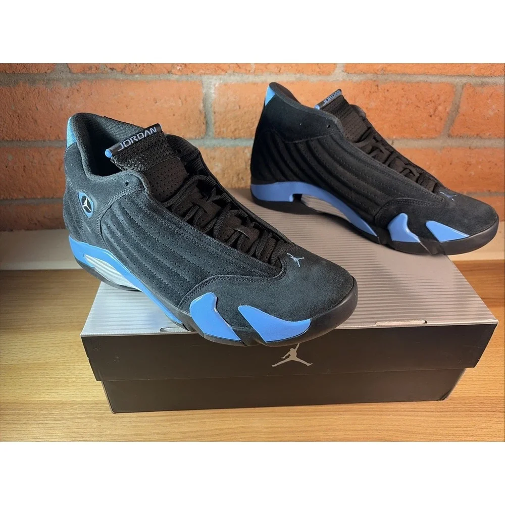 New Jordan Air Jordan 12.5 University Blue Black Suede 487471-007 Men's Sneaker